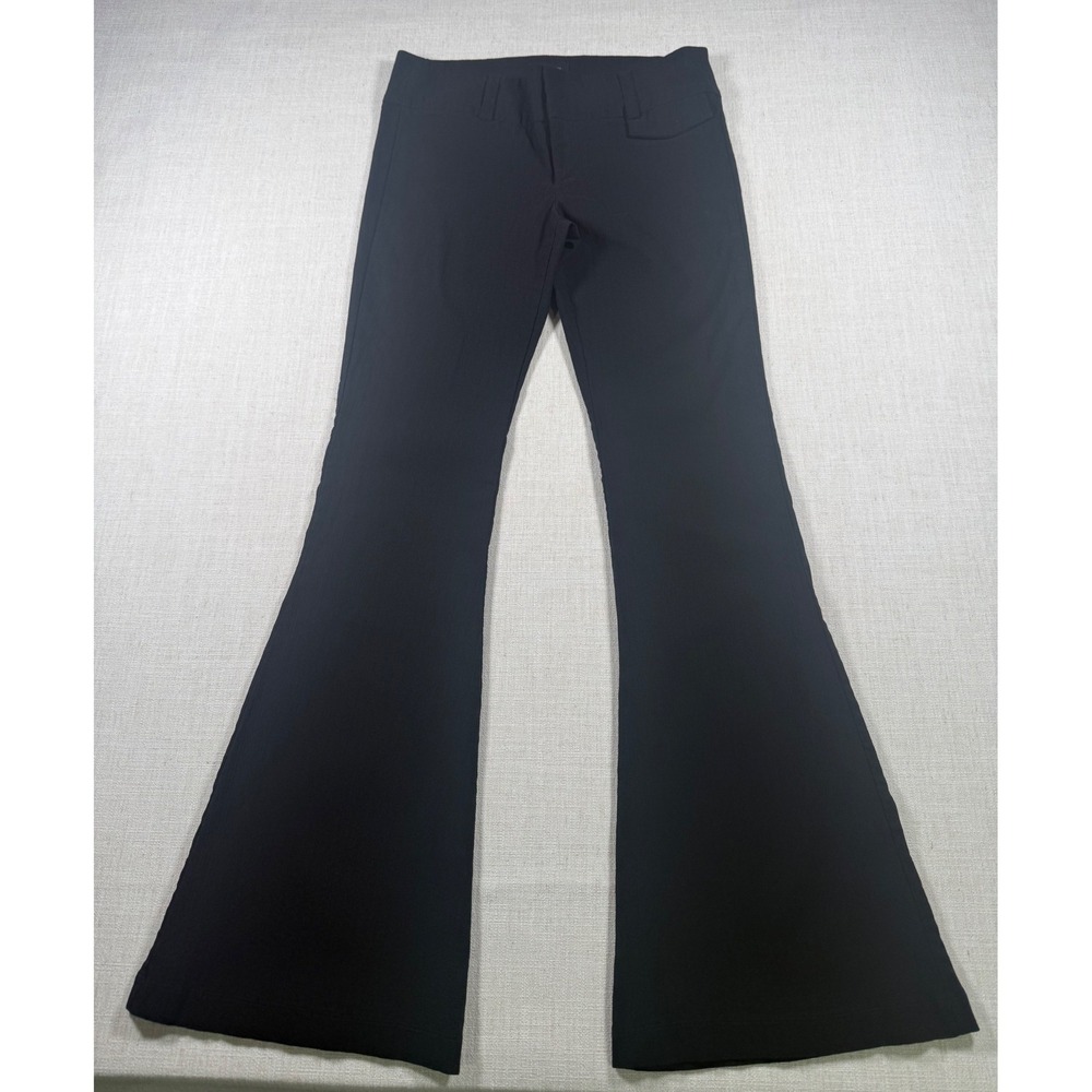 Urban Outfitters Black Ribbed Flare Low Rise Trousers Pants Size M